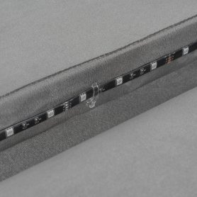 Twin Size Upholstered Daybed with LED Armrest Lights, Storage Shelves & Cabinets