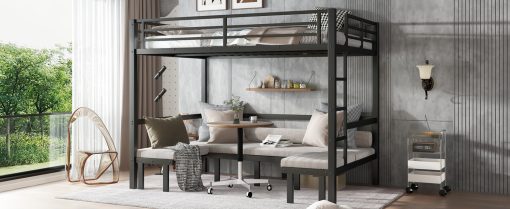 Queen Over Queen Size Pull-Out Bunk Bed