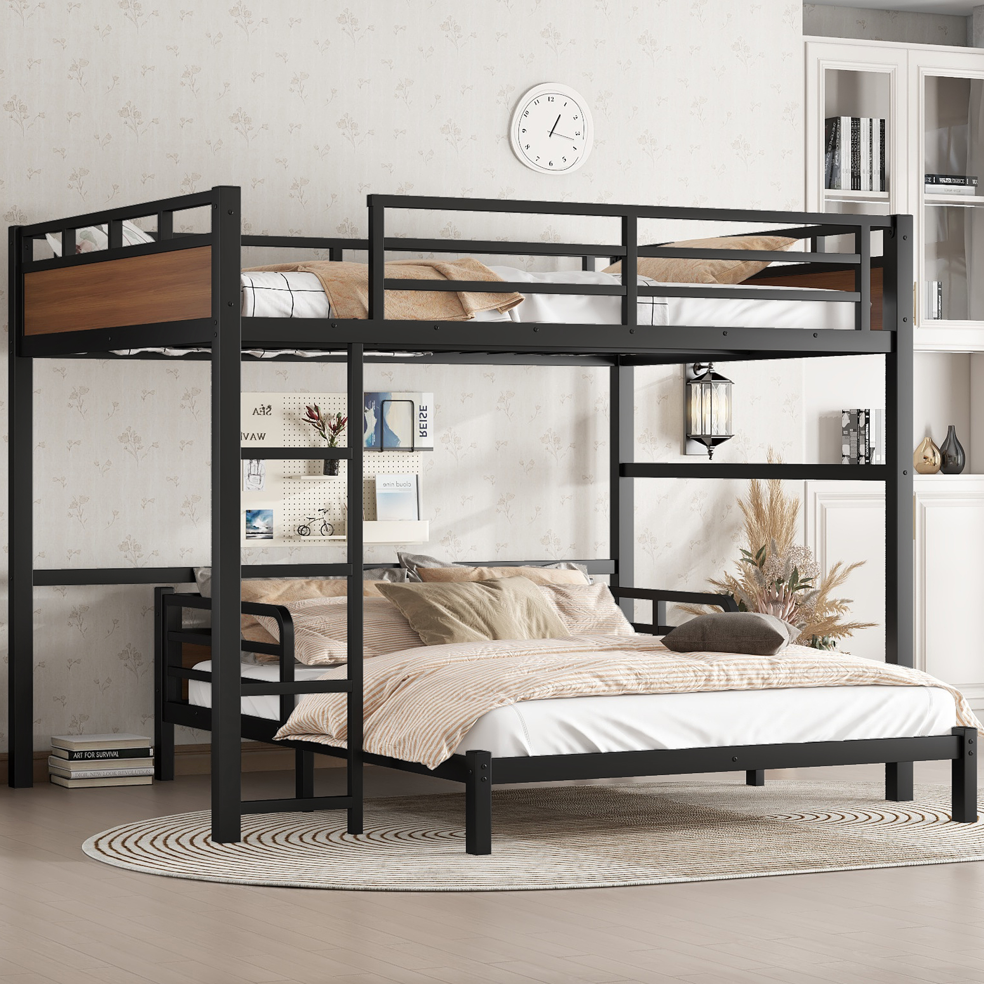 Assembly Instruction For W1580S00231 8 Queen Over Queen Metal Bunk Bed/Loft Bed/Platform Bed, with Raised Security Fence