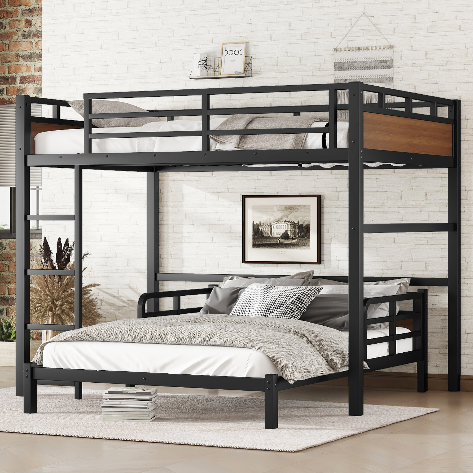 Assembly Instruction For W1580S00229 3 Full XL Over Full XL Metal Bunk Bed/Loft Bed/Platform Bed, with Raised Security Fence
