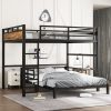 Queen Over Queen Metal Bunk Bed/Loft Bed/Platform Bed, with Raised Security Fence