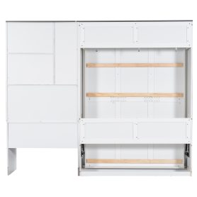 Multi-Functional Murphy Bed with Sofa, Desk, and Storage Cabinet