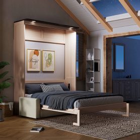 Queen Size Murphy Bed with Sofa and LED 30 Queen Size Murphy Bed with Sofa and LED
