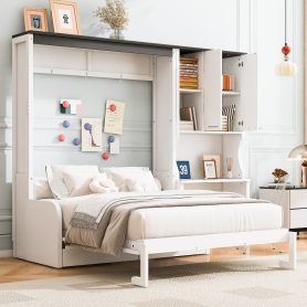 Multi-Functional Murphy Bed with Sofa, Desk, and Storage Cabinet