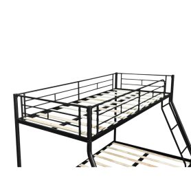 Metal Twin Over Full Bunk Bed with Wooden Slat