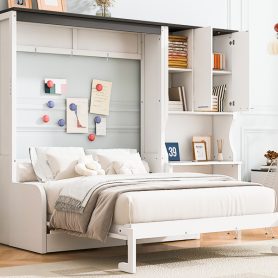Multi-Functional Murphy Bed with Sofa, Desk, and Storage Cabinet