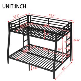 Metal Full XL Over Queen Bunk Bed