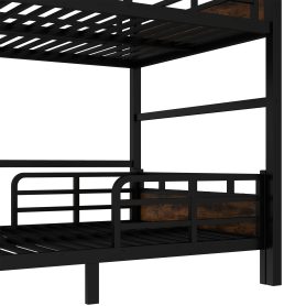 Full Over Full Metal Bunk Bed/Loft Bed/Platform Bed, with Raised Security Fence