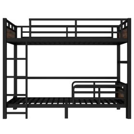 Twin XL Over Twin XL Metal Bunk Bed/Loft Bed/Platform Bed, with Raised Security Fence 28 Twin XL Over Twin XL Metal Bunk Bed/Loft Bed/Platform Bed, with Raised Security Fence