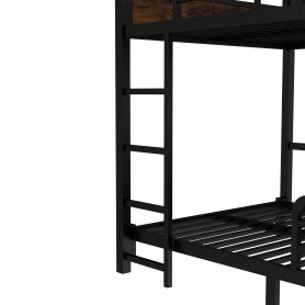 Full Over Full Metal Bunk Bed/Loft Bed/Platform Bed, with Raised Security Fence