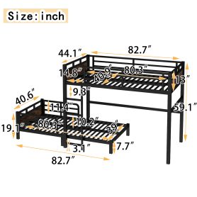 Twin XL Over Twin XL Metal Bunk Bed/Loft Bed/Platform Bed, with Raised Security Fence 23 Twin XL Over Twin XL Metal Bunk Bed/Loft Bed/Platform Bed, with Raised Security Fence