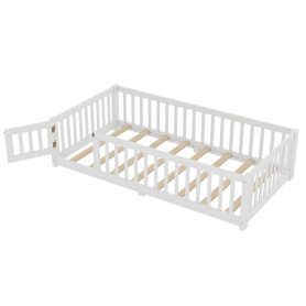 Twin Size Floor Bed with Safety Guardrail and Door 22 Twin Size Floor Bed with Safety Guardrail and Door
