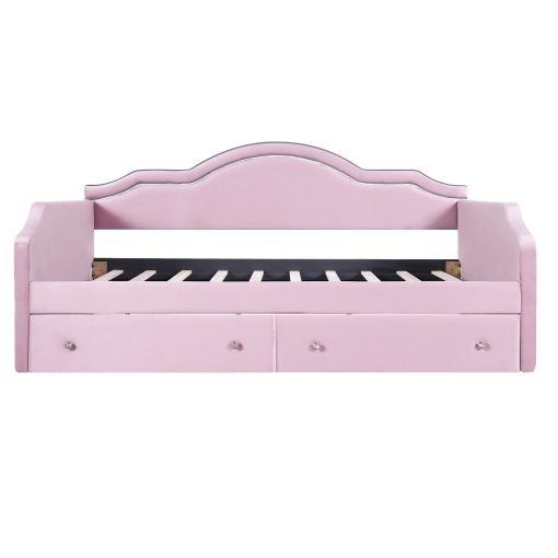 Twin Size Upholstered Daybed with LED and 2 Drawers