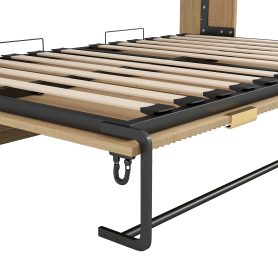 Twin Size Murphy Bed With LED Light, Can Be Folded Into A Cabinet