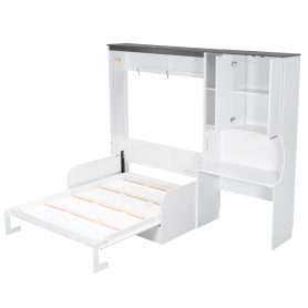 Multi-Functional Murphy Bed with Sofa, Desk, and Storage Cabinet