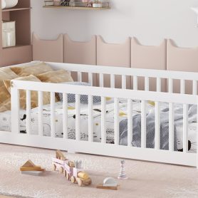 Twin Size Floor Bed with Safety Guardrail and Door 31 Twin Size Floor Bed with Safety Guardrail and Door