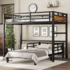 Twin XL Over Twin XL Metal Bunk Bed/Loft Bed/Platform Bed, with Raised Security Fence