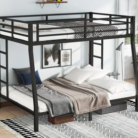 Metal Full XL Over Queen Bunk Bed