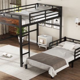 Twin XL Over Twin XL Metal Bunk Bed/Loft Bed/Platform Bed, with Raised Security Fence 33 Twin XL Over Twin XL Metal Bunk Bed/Loft Bed/Platform Bed, with Raised Security Fence