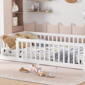 Twin Size Floor Bed with Safety Guardrail and Door 28 Twin Size Floor Bed with Safety Guardrail and Door