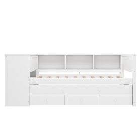 Full Size Daybed With Trundle, Storage Drawers And Side Shelves 29 Full Size Daybed With Trundle, Storage Drawers And Side Shelves