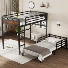 Twin XL Over Twin XL Metal Bunk Bed/Loft Bed/Platform Bed, with Raised Security Fence 22 Twin XL Over Twin XL Metal Bunk Bed/Loft Bed/Platform Bed, with Raised Security Fence