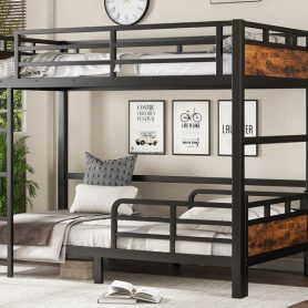 Twin XL Over Twin XL Metal Bunk Bed/Loft Bed/Platform Bed, with Raised Security Fence 37 Twin XL Over Twin XL Metal Bunk Bed/Loft Bed/Platform Bed, with Raised Security Fence