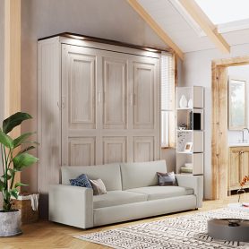 Queen Size Murphy Bed with Sofa and LED 29 Queen Size Murphy Bed with Sofa and LED