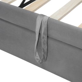 Twin Size Upholstered Daybed with LED Armrest Lights, Storage Shelves & Cabinets