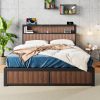 Large Raised-Pattern Storage Bed Frame 1 Large Raised-Pattern Storage Bed Frame