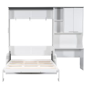 Multi-Functional Murphy Bed with Sofa, Desk, and Storage Cabinet