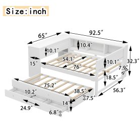 Full Size Daybed With Trundle, Storage Drawers And Side Shelves 23 Full Size Daybed With Trundle, Storage Drawers And Side Shelves