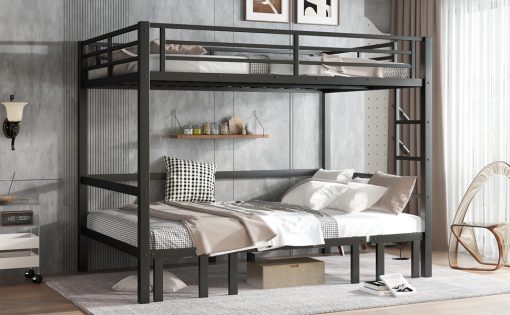 Queen Over Queen Size Pull-Out Bunk Bed