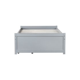 Twin Size Daybed with 2 Drawers, Solid Rubber Wood Bed