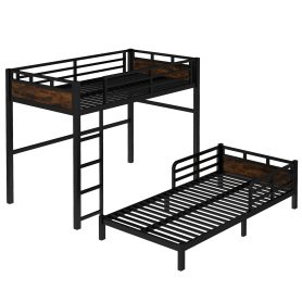 Twin XL Over Twin XL Metal Bunk Bed/Loft Bed/Platform Bed, with Raised Security Fence 25 Twin XL Over Twin XL Metal Bunk Bed/Loft Bed/Platform Bed, with Raised Security Fence