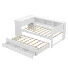 Twin Size Daybed With Trundle, Storage Drawers And Side Shelves 25 Twin Size Daybed With Trundle, Storage Drawers And Side Shelves