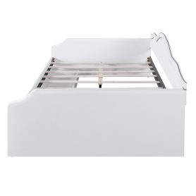 Full Size Upholstered Daybed with LED and 2 Drawers