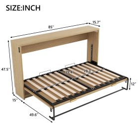 Twin Size Murphy Bed With LED Light, Can Be Folded Into A Cabinet
