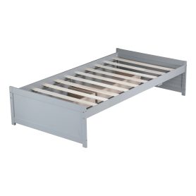 Twin Size Daybed with 2 Drawers, Solid Rubber Wood Bed