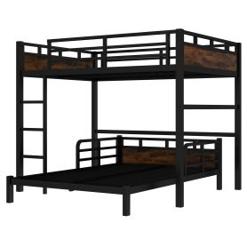 Full Over Full Metal Bunk Bed/Loft Bed/Platform Bed, with Raised Security Fence