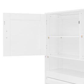 Queen Size Wall Murphy Bed With Ample Storage Space And Diamond Stripes