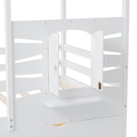 Twin Size House Bed With 2 Storage Drawers and Guardrails