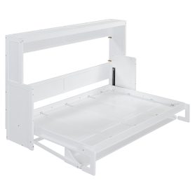 Full Size Murphy Bed with Hydraulic Lift & Desk Design