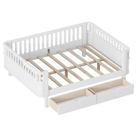 Wood Low Profile Full Bed With Rails