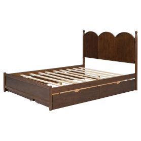 Queen Size Platform Bed With with 2 Big Drawers, Twin XL Size Trundle