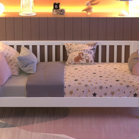 Twin Size Wood Platform Bed For Kids