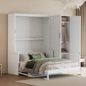 Queen Size Murphy Bed Wall Bed with Closet