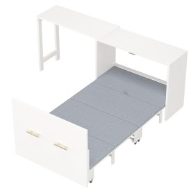 Twin Size Murphy Cabinet Bed With Adjustable Position Desk