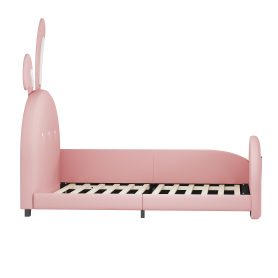 Twin Size Upholstered Rabbit-Shape Princess Bed