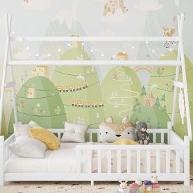 Low Floor Full House Bed With Light, Fence And Roof